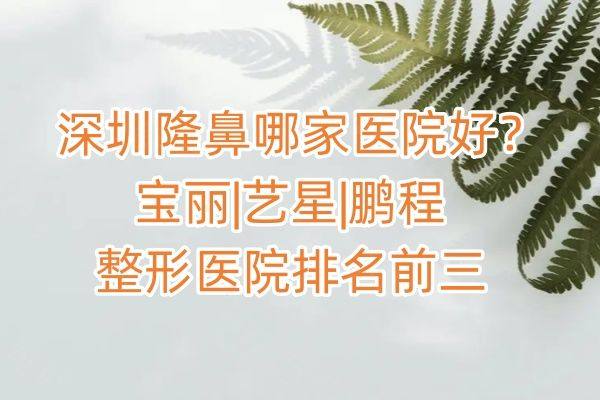 深圳隆鼻哪家医院好www.zgszw.com