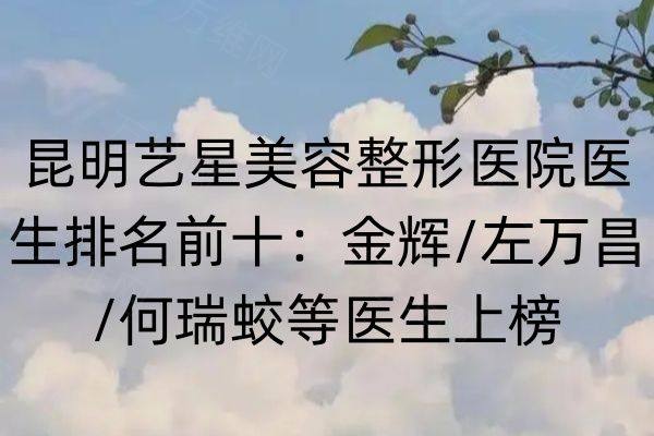 昆明艺星美容整形医院医生排名前十www.zgszw.com